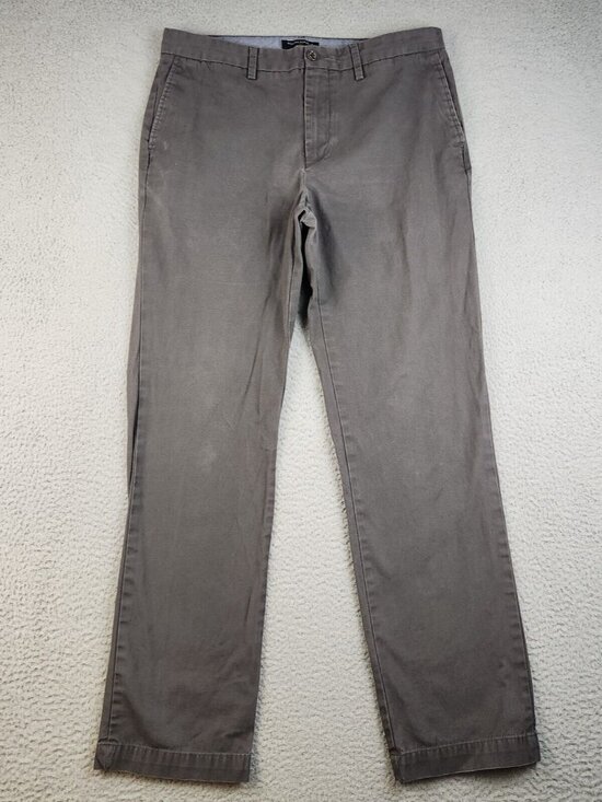 Banana Republic Pants Men's 34x34 Gray Chinos Emerson Straight Leg Casual Slacks - Picture 1 of 9